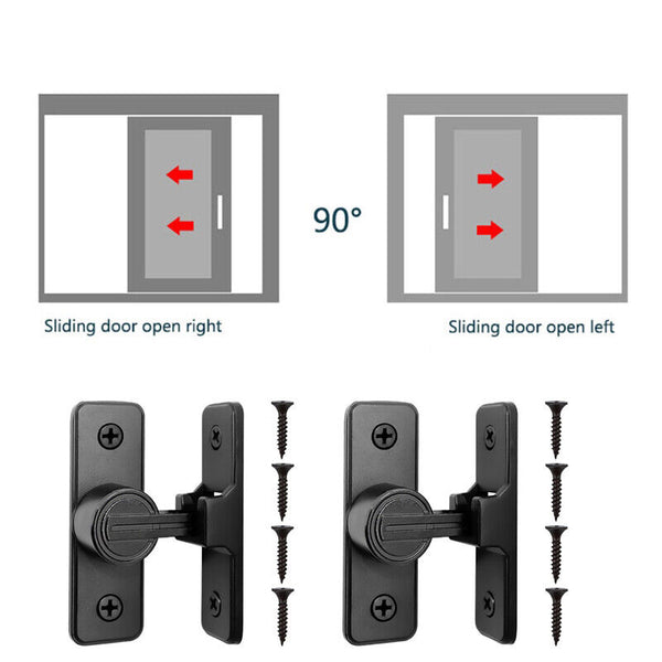 Barn Door Lock Heavy Duty Sliding Barn Door Latch Lock 90Degree Gate Latch Kit