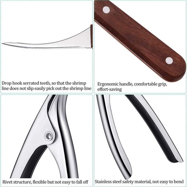 Prawn Peeler Shrimp Deveiner Device Shrimp Opener Kitchen Tool Stainless Steel