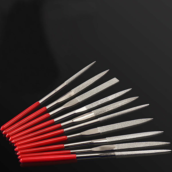 10PCS Woodwork Jewelers Ceramic Diamond Needle Files Set Guitar Repair Tools AU