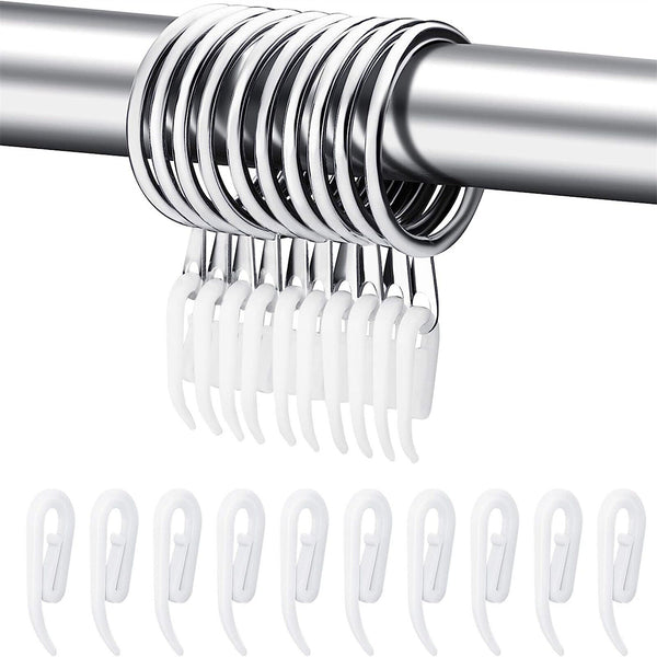 100 Sets Curtain Rings Hooks Window Multipurpose Metal Hooks Clips Ring Hanging