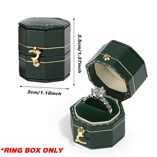 Green Mini Jewellery Box Ring Storage Organizer Case Small Travel Box for Rings