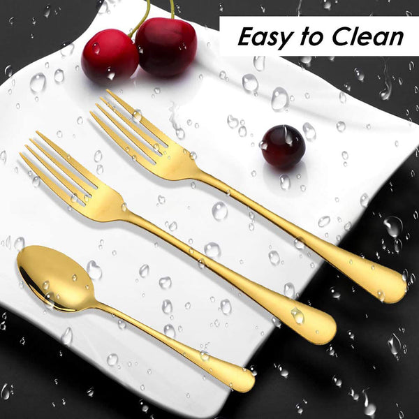 30pcs Forged Stainless Steel Flatware Set Cutlery Set,Silverware Set Service