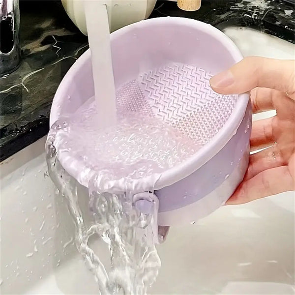 3PCS Silicone Makeup Brush Cleaner Bowl Cosmetic Brush Washing Scrubber Mat