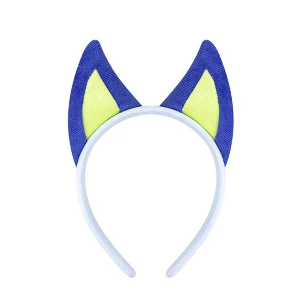Blue Bluey dog ears headband close up