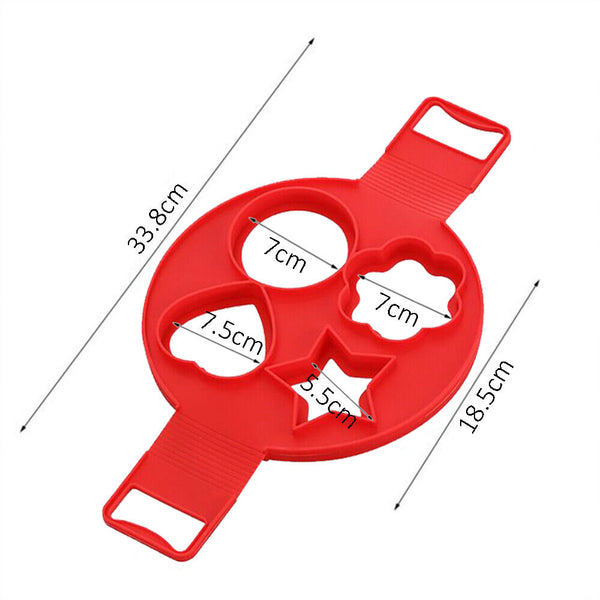 Non Stick Omelette Mold Mould Silicone Pancake Maker Pan Cooking Egg Flip Ring