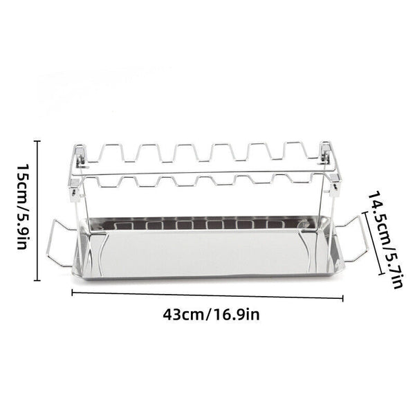 Foldable Stainless Steel Barbecue Grill Rack for Chicken Legs Outdoor Cooking