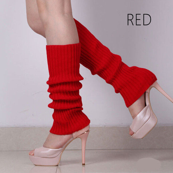 Women’s Knitted Leg Warmers 80s Dance Disco Party Costume Socks