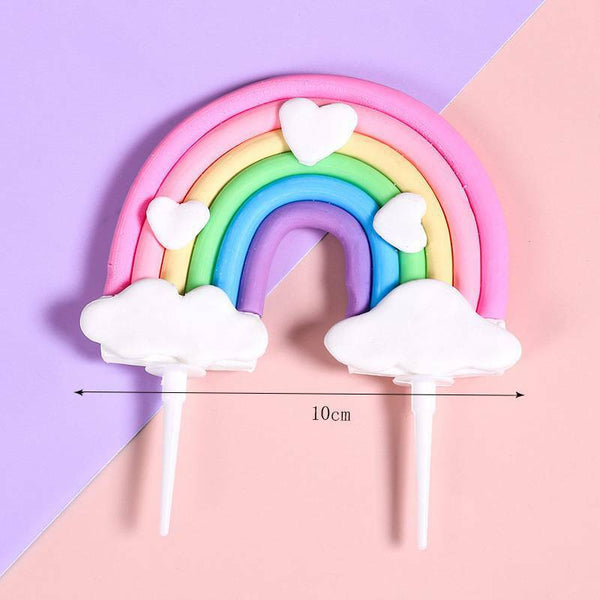 5PCS Rainbow Smile Cloud Star Theme Cake Topper Kids Party Cake Decoration DIY