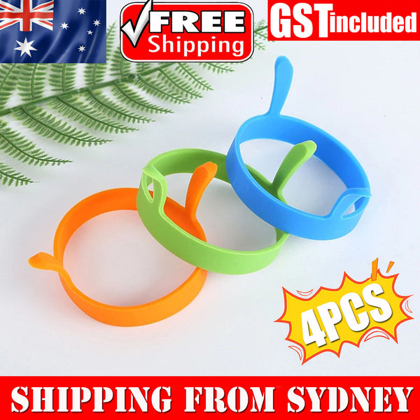 Egg Rings (4pc) – Non-Stick Silicone Pancake Moulds with Handles