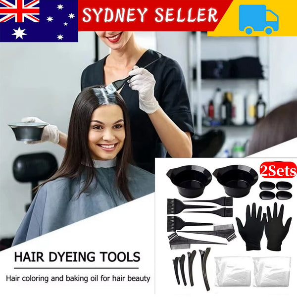 44X DIY Tint Hair Dye Kit Brush Colour Salon Bleach Bowl Comb Coloring Tool Suit