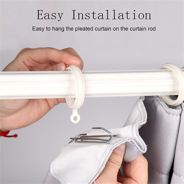 6M Multifunction Curtain Heading Pleat Tape for Home Sewing Curtain +15 x Hooks