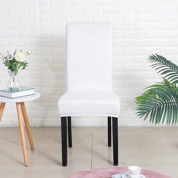 6x Stretch Chair Cover White Spandex Lycra Washable Dining Banquet Wedding Party