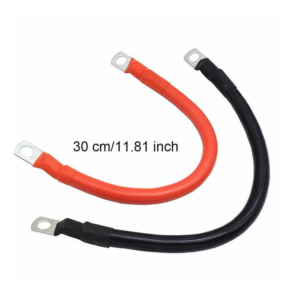 Battery Joiner Connector DC Lead Wire Cable & lugs 100A 12v 24V 30cm Red + Black