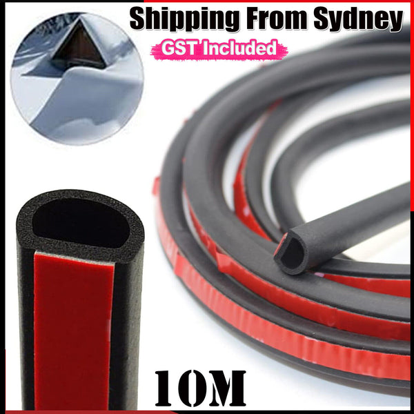 D Shape Universal Car Door Rubber Seal Trim Strip Weatherstrip Edge Cover 10M AU