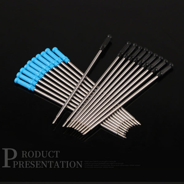 100PCS Parker Style Ballpoint Pen Refills 0.5mm Black Blue Ink 99mm