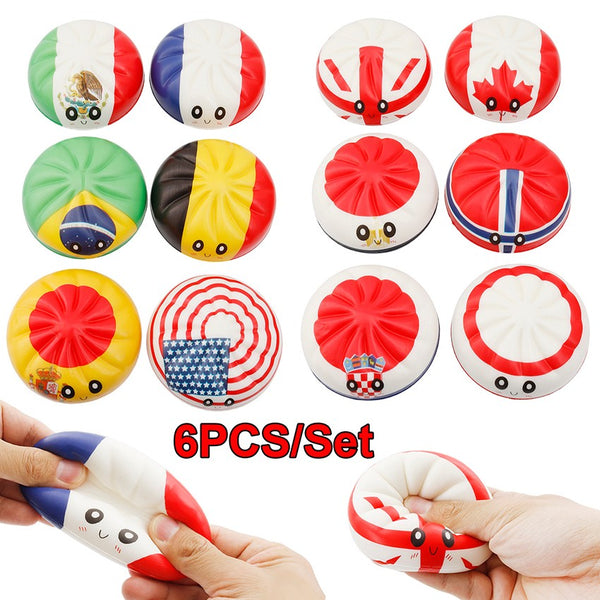 6X World Cup Giant Glitter Colorful Dumplings Squeeze Toy Dumpling Squishies Toy