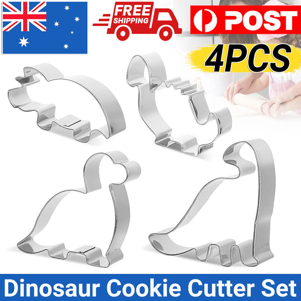 4Pcs Set Decorating Dinosaur/Animal Stainless Steel Cookie Cutter Party Mold