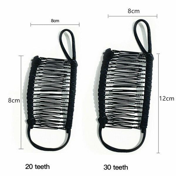 Vintage Banana Hair Clip Claw Stretchable Christmas Accessory Black