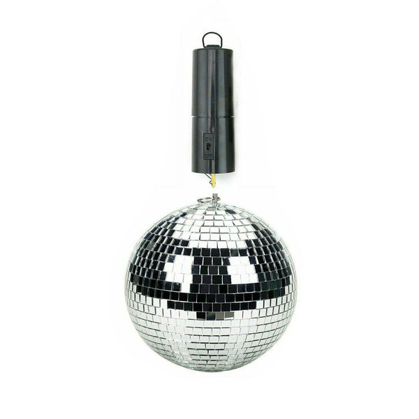 30cm Mirror Ball with Battery Operated Spin Rotating Motor Disco Party Stage Set