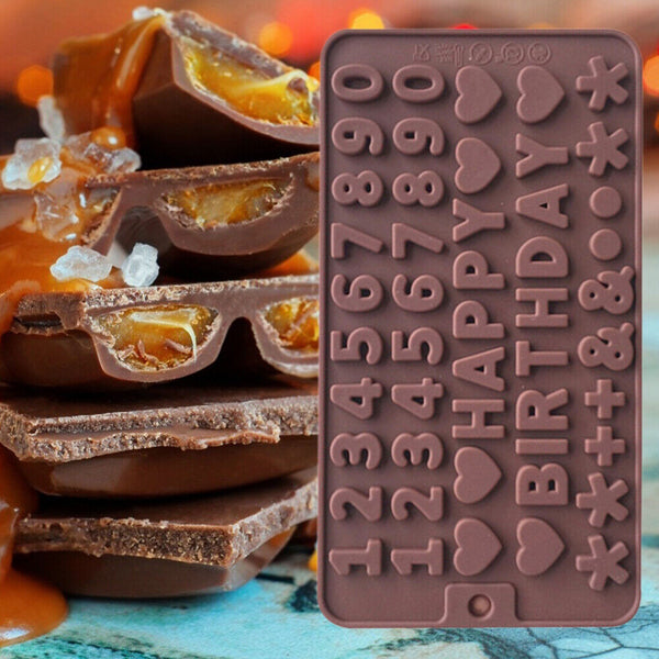 Happy Birthday Alphabet Number Silicone Mold Chocolate Cake Ice Jelly Tray Mould