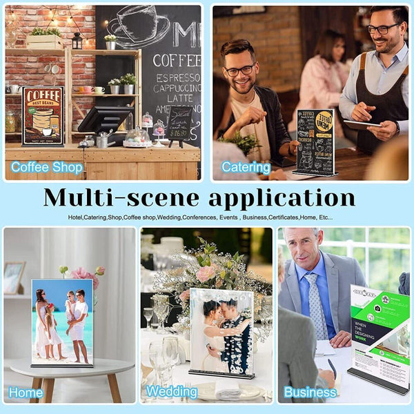 2/10X Vertical Horizontal A4 Double Sided Sign Holder Retail Display Menu NEW