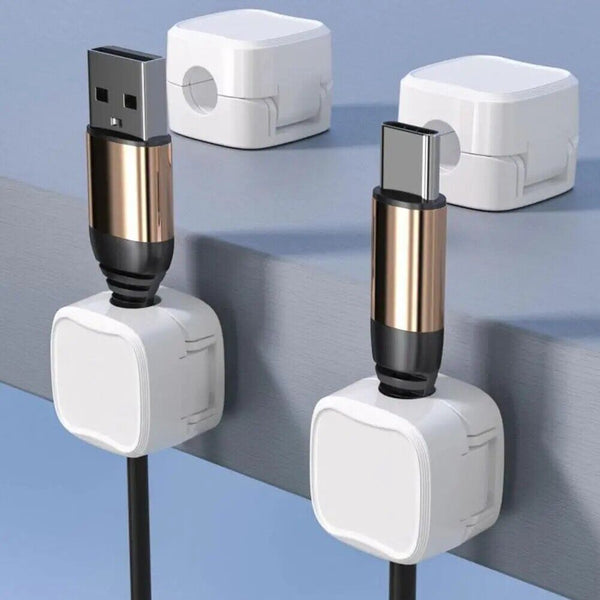 6Pcs Magnetic Cable Wire Clips Tidy Cord Lead Organiser USB Charger Cable Holder