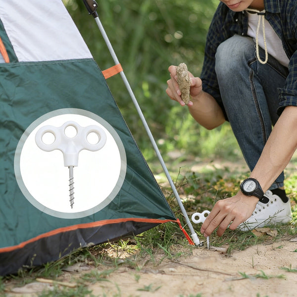 8PCS Glow-in-the-Dark Tent Screws with 2PCS Camping Tent Pole Clips