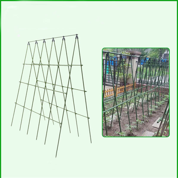 Metal Garden Trellis Climbing Frame Set for Raised Beds – Detachable A Frame Plant Support with Mesh and Clips