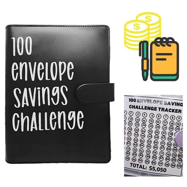 2PCS 100 Envelope Challenge Binder Budget Binder Savings Challenge Planner Book