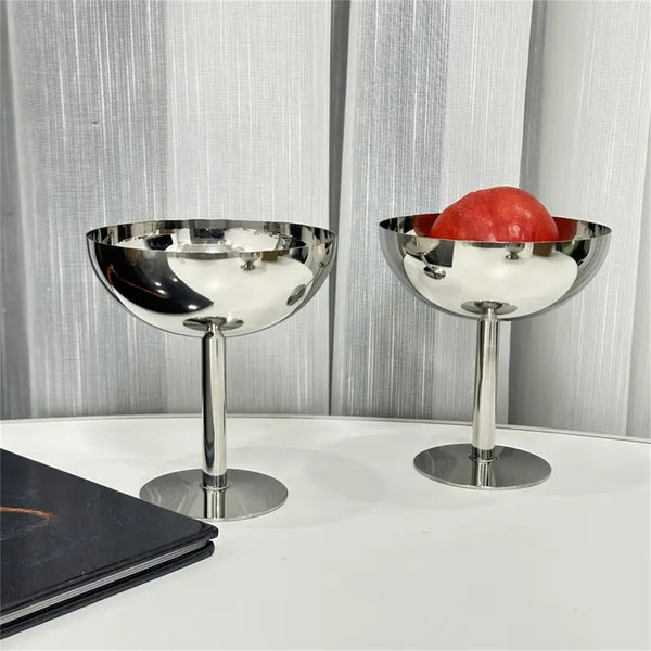 2PCS Stainless Steel Dessert Cups – Ice Cream & Sundae Bowls