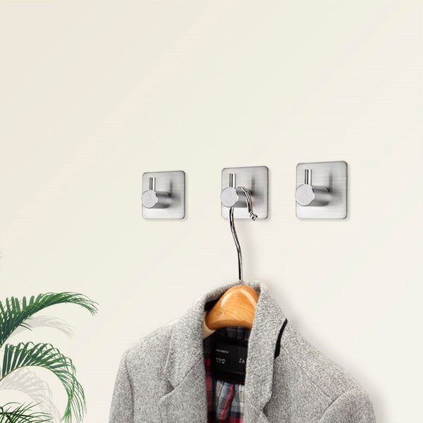 5pcs Adhesive Hooks Stainless Steel Hooks for Home Office and Outdoor Hanging AU
