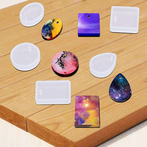 20PCS Mold Pendant Mould With Hanging Hole Jewelry Keychain Pendant DIY Craft AU