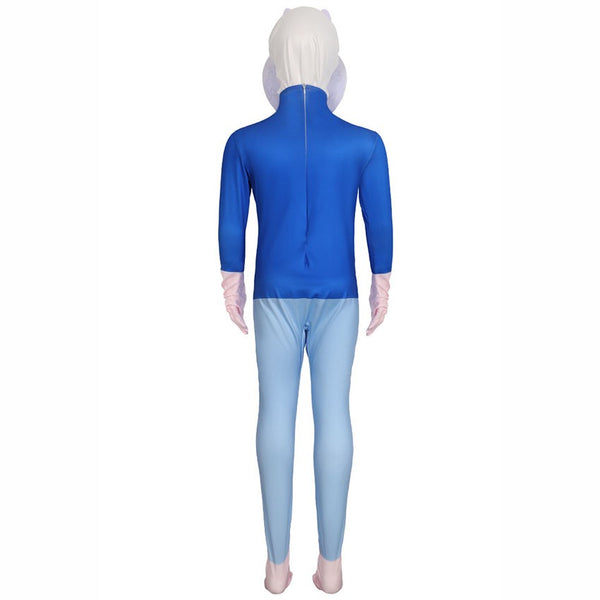 Blue Labubu jumpsuit costume back view – Pop Mart kids