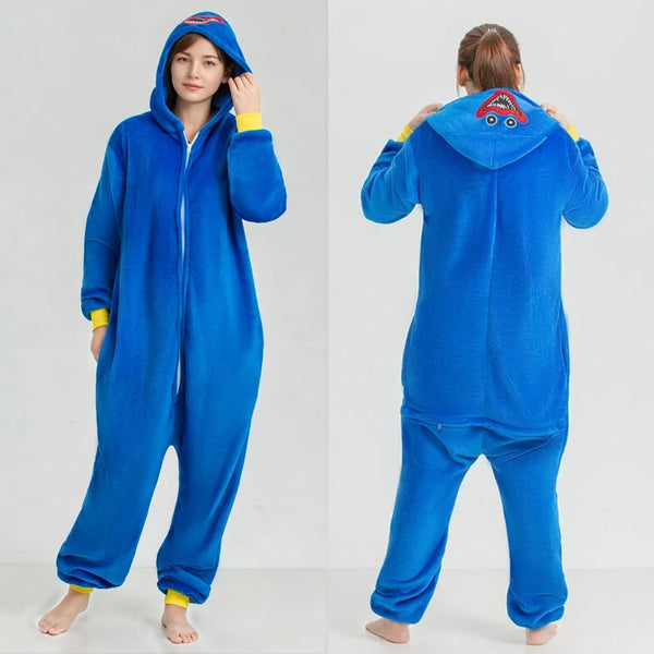Blue kigurumi sleeve and cuff finish detail close up