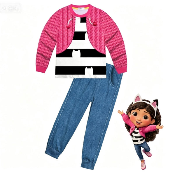Gabby cat costume soft breathable stretch fabric texture close up