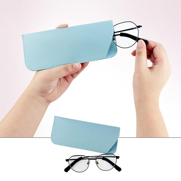 Leather Eyeglass Sunglasses Reading Glasses Case Soft Pouch Bag Pocket -3 Colour
