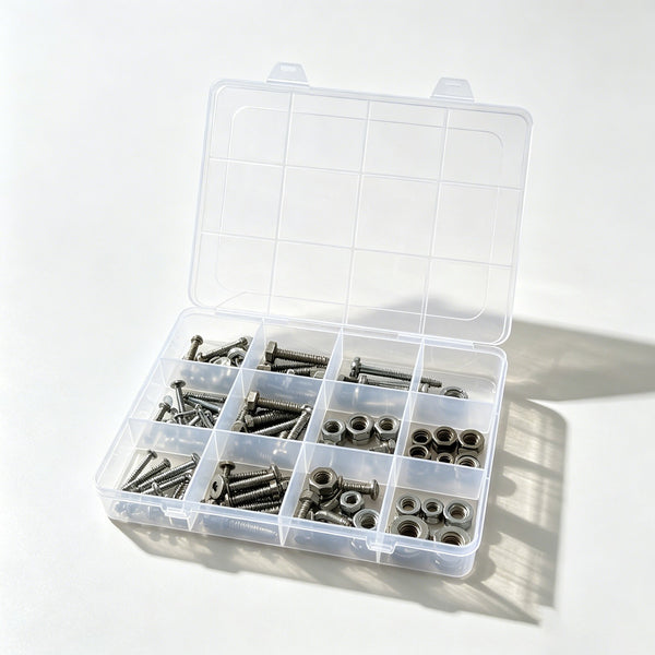 2PCS 12 Compartment Clear Storage Box Bead Jewelry Craft Organizer Container
