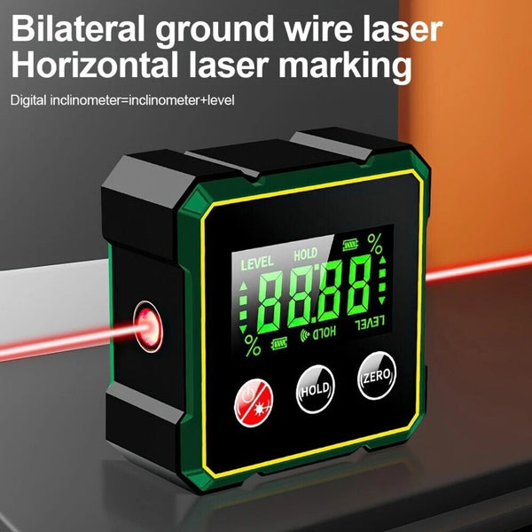 4-Side Magnetic Angle Finder Digital Level Protractor Inclinometer Gauge Meter
