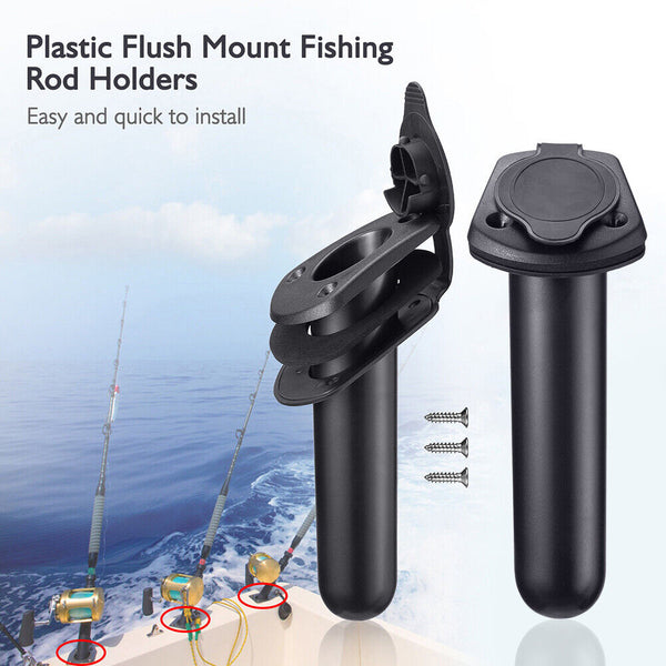 2X With Cap Cover Fishing Boat Rod Holder for Kayak Pole Bracket Flush Mount AU