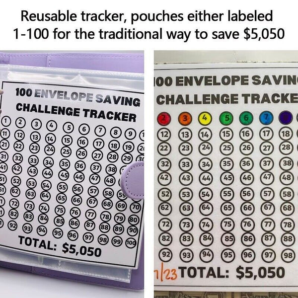 100 Days Envelope Challenge Box Set Savings Challenges Budget Box Cash Envelopes