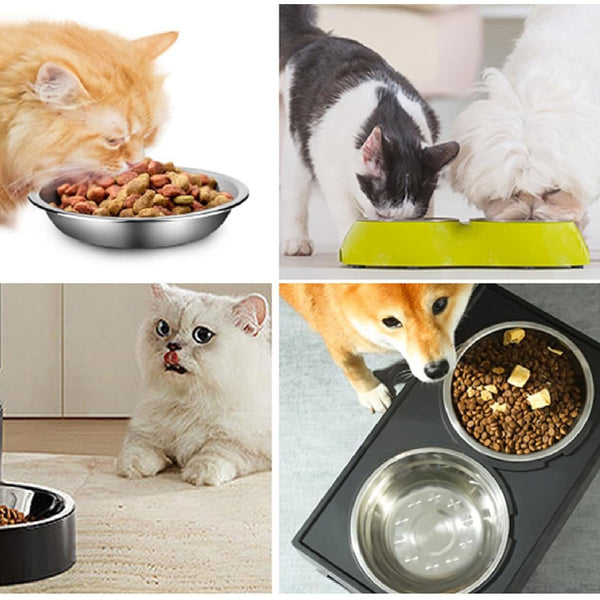 Stainless Steel Dog Bowl Set – Non-Slip Large Capacity Pet Food & Water Bowls (6-Pack)
