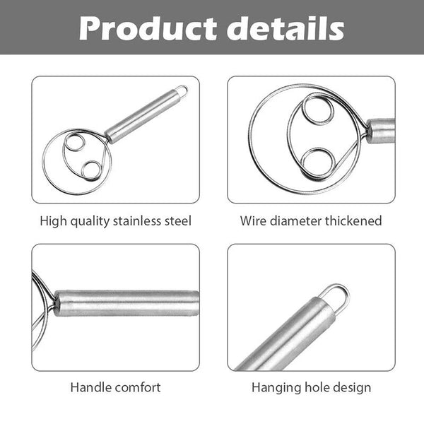 Stainless Steel Dough Whisk Tool Kitchen Manual Baking Flour Egg Mixer Eggbeater