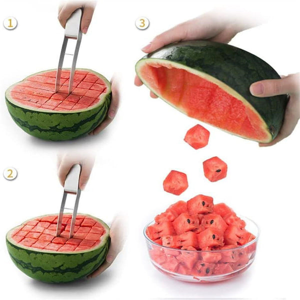 Stainless Steel Watermelon Slicer Cutter Multifunctional Fruit Fork Kitchen Tool