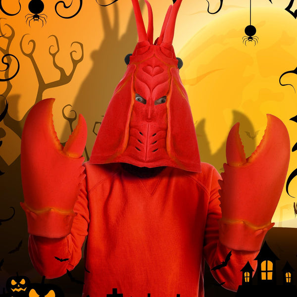 Funny Crab Lobster Claw Gloves and Headdress Set – Latex Cosplay Costume Party Accessories