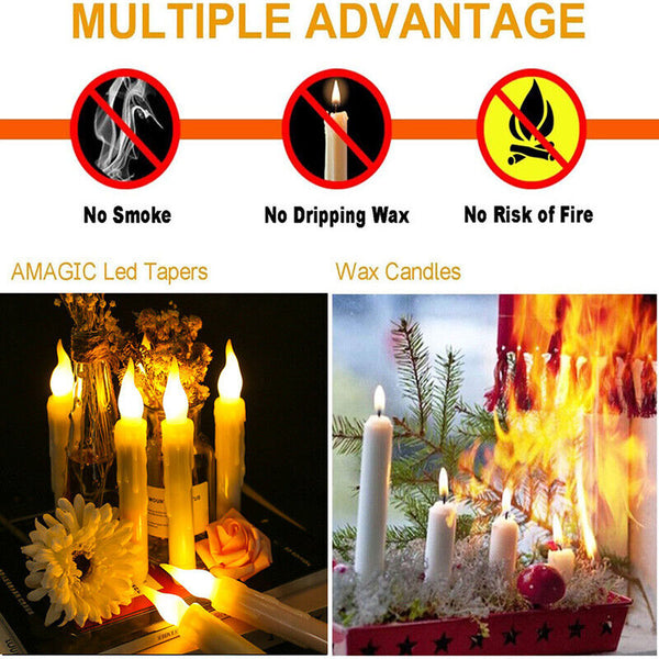 LED Candles Flameless Taper Flickering Battery Operated Candles 16.5x2cm
