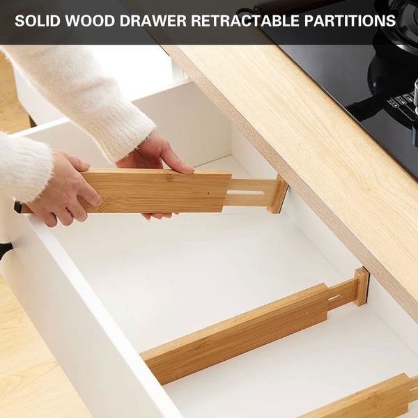 4pcs Expandable Drawer Divider Adjustable Storage Organizer Kitchen Organizer