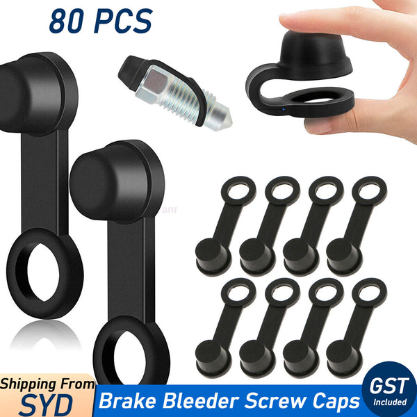 80 pcs set Brake Bleeder Screw Caps Grease Zerk Fitting Rubber Dust Cover Cap AU