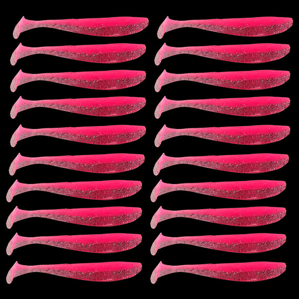 20X Soft Plastic Fishing Lures 70mm Paddle TAIL FLATHEAD Bream Bass Cod Lure New