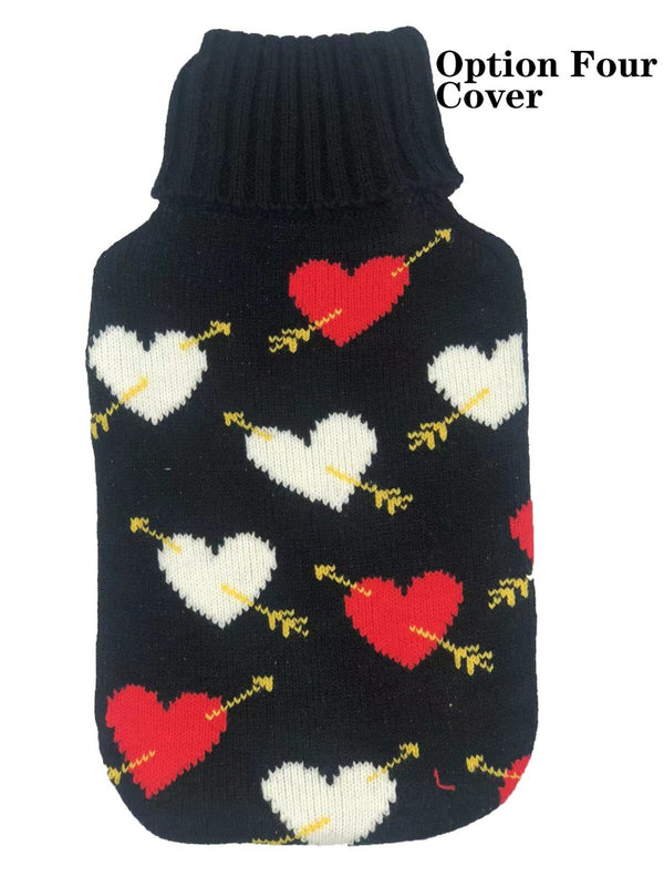 2L Hot Water Bottle Winter Warm Natural Rubber Bag Relaxing Warmer and COVER