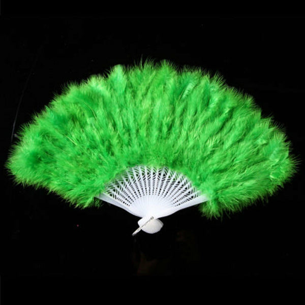 2PCS Feather Fan Folding Costume Wedding Showgirl Dance Fancy Party Decor Craft